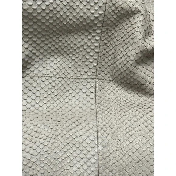 Furla Beige Python Embossed Leather Hobo Shoulder Bag Large Italy w Dust Ba - Picture 6 of 15